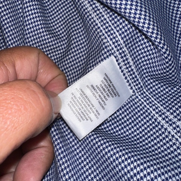 UNTUCKit Slim Fit Cotton Wrinkle Free Blue Checkered Shirt - Picture 5 of 6